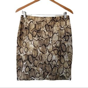 Wild Love Snakeskin Print Mini Skirt Size Large Pencil Skirt Knit Skirt